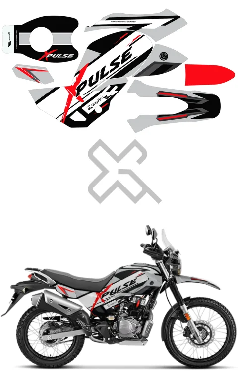 Full Body Sticker Compatible with Xpulse 200 4V | Made In Premium Gloss Vinyl With FPF(Fade Protection Film), Water Proof, Precut Sticker, Pack Of 1 Compatible with Both Side